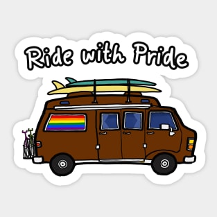 Gay Pride Ride Camper Car Road Trip Sticker